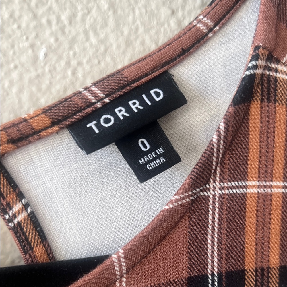 torrid Brown Plaid Midi Dress - Picture 2 of 6